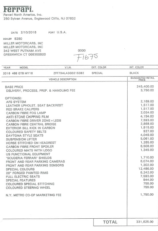Pre Owned 2016 Ferrari 488 Gtb For Sale Special Pricing Aston Martin Of Greenwich Stock 4463