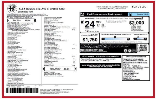 New 2018 Alfa Romeo Stelvio Ti Sport Q4 for sale Sold at Aston Martin of Greenwich in Greenwich CT 06830 26