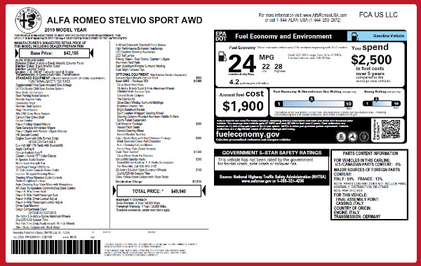 New 2019 Alfa Romeo Stelvio Q4 for sale Sold at Aston Martin of Greenwich in Greenwich CT 06830 26