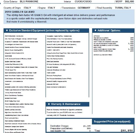 New 2019 Maserati Ghibli S Q4 for sale Sold at Aston Martin of Greenwich in Greenwich CT 06830 27