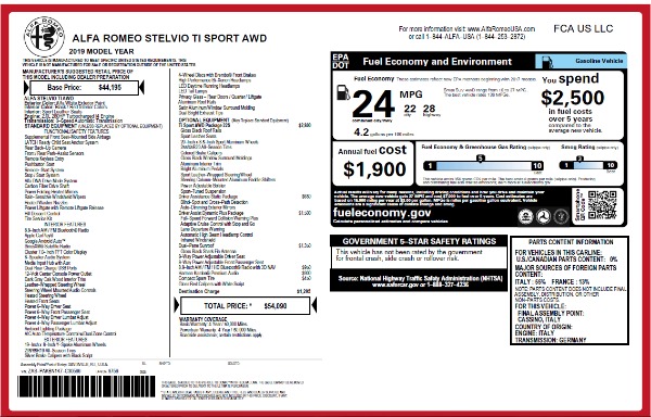 New 2019 Alfa Romeo Stelvio Ti Sport Q4 for sale Sold at Aston Martin of Greenwich in Greenwich CT 06830 26