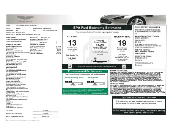 Used 2011 Aston Martin Rapide Luxe for sale Sold at Miller Motorcars Aston Martin in Greenwich CT 06830 22