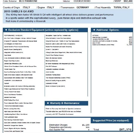 New 2019 Maserati Ghibli S Q4 for sale Sold at Aston Martin of Greenwich in Greenwich CT 06830 26