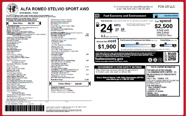 New 2019 Alfa Romeo Stelvio Sport Q4 for sale Sold at Aston Martin of Greenwich in Greenwich CT 06830 2