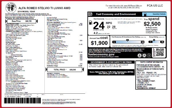 New 2019 Alfa Romeo Stelvio Ti Lusso Q4 for sale Sold at Aston Martin of Greenwich in Greenwich CT 06830 21