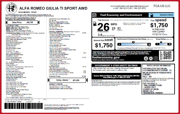 New 2019 Alfa Romeo Giulia Ti Sport Q4 for sale Sold at Aston Martin of Greenwich in Greenwich CT 06830 26