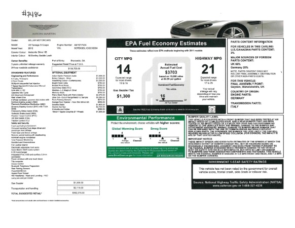 Used 2012 Aston Martin V8 Vantage S Coupe for sale Sold at Aston Martin of Greenwich in Greenwich CT 06830 21