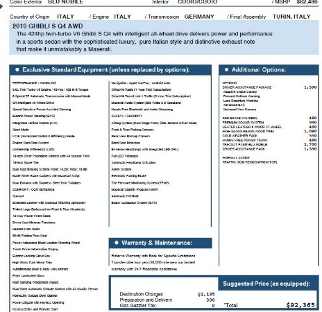 New 2019 Maserati Ghibli S Q4 for sale Sold at Aston Martin of Greenwich in Greenwich CT 06830 28