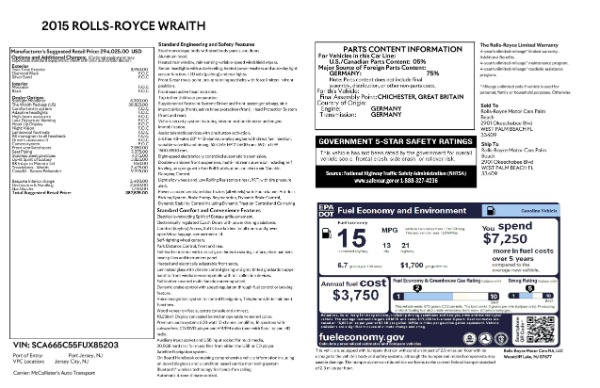 Used 2015 Rolls-Royce Wraith for sale Sold at Aston Martin of Greenwich in Greenwich CT 06830 28