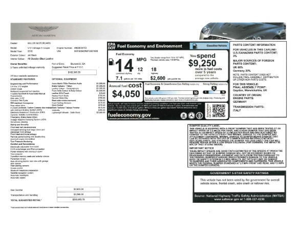 Used 2015 Aston Martin V12 Vantage S Coupe for sale Sold at Aston Martin of Greenwich in Greenwich CT 06830 20