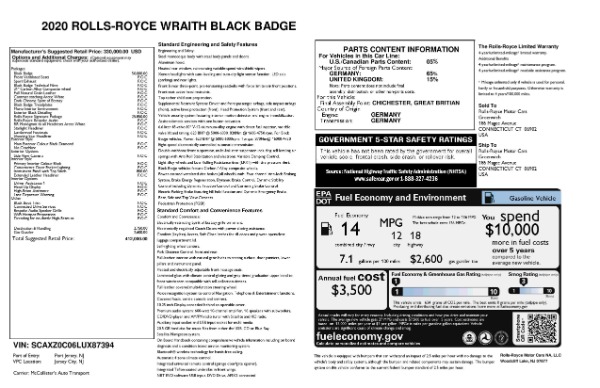 New 2020 Rolls-Royce Wraith Black Badge for sale Sold at Aston Martin of Greenwich in Greenwich CT 06830 26