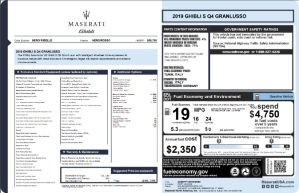 Used 2019 Maserati Ghibli S Q4 GranLusso for sale $41,900 at Aston Martin of Greenwich in Greenwich CT 06830 26