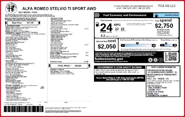 New 2021 Alfa Romeo Stelvio Ti Sport Q4 for sale Sold at Miller Motorcars Aston Martin in Greenwich CT 06830 27