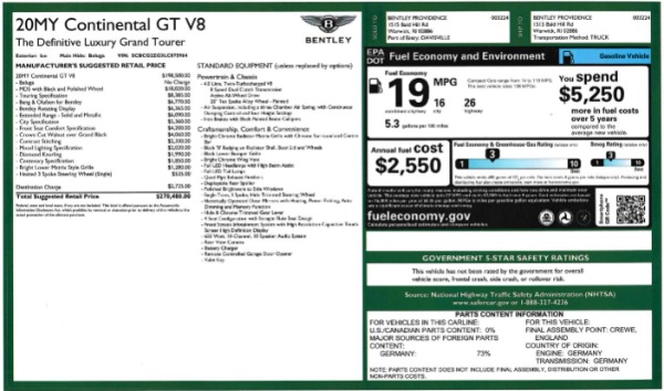 New 2020 Bentley Continental GT V8 for sale Sold at Miller Motorcars Aston Martin in Greenwich CT 06830 28