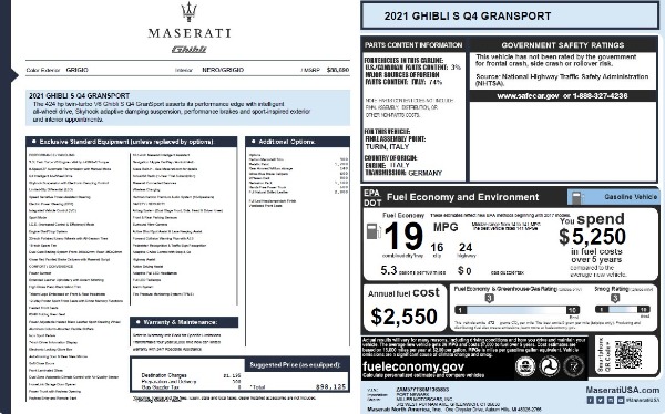 Used 2021 Maserati Ghibli S Q4 GranSport for sale $42,900 at Aston Martin of Greenwich in Greenwich CT 06830 25