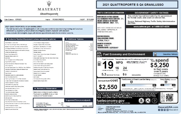 New 2021 Maserati Quattroporte S Q4 GranLusso for sale $122,435 at Aston Martin of Greenwich in Greenwich CT 06830 27