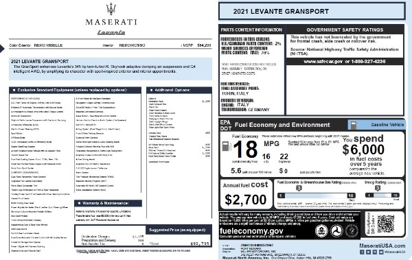 New 2021 Maserati Levante Q4 GranSport for sale Sold at Aston Martin of Greenwich in Greenwich CT 06830 28
