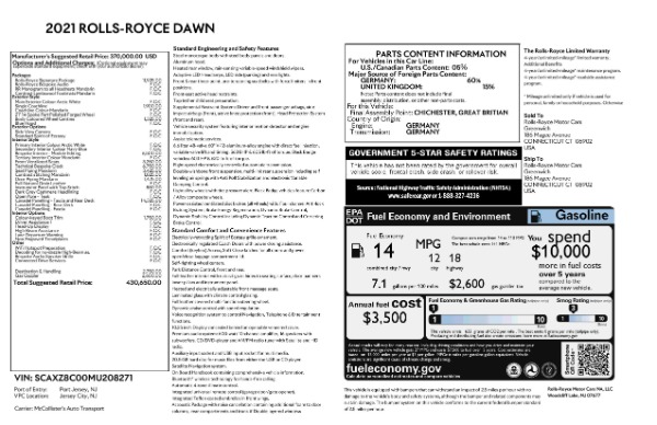 New 2021 Rolls-Royce Dawn for sale Sold at Aston Martin of Greenwich in Greenwich CT 06830 9