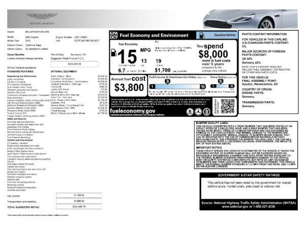 Used 2015 Aston Martin DB9 Volante for sale Sold at Aston Martin of Greenwich in Greenwich CT 06830 7