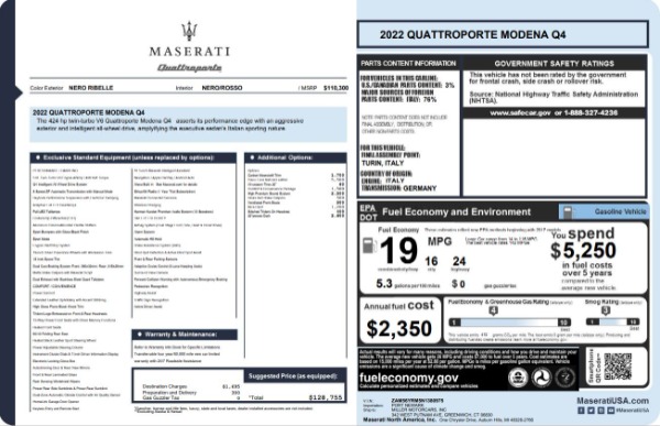 New 2022 Maserati Quattroporte Modena Q4 for sale Sold at Aston Martin of Greenwich in Greenwich CT 06830 23