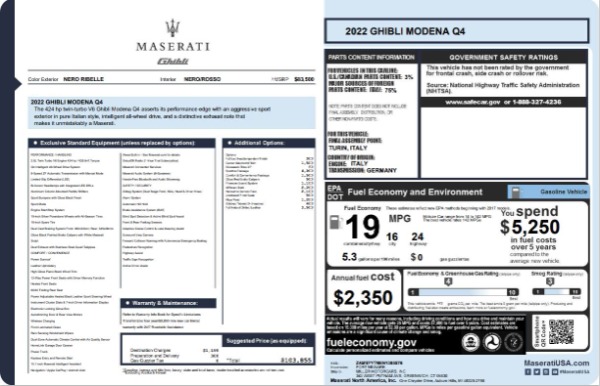 New 2022 Maserati Ghibli Modena Q4 for sale Sold at Aston Martin of Greenwich in Greenwich CT 06830 19