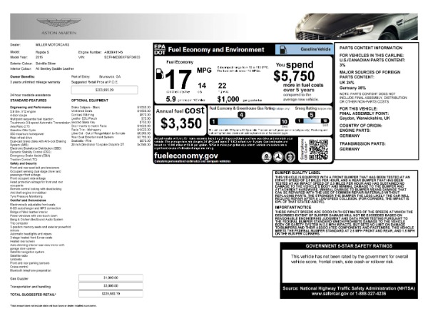 Used 2015 Aston Martin Rapide S for sale Sold at Aston Martin of Greenwich in Greenwich CT 06830 17