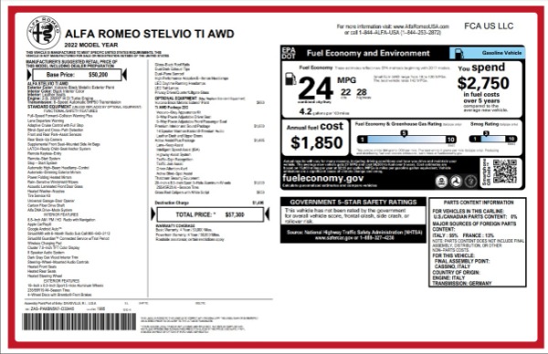 New 2022 Alfa Romeo Stelvio Ti for sale $57,300 at Aston Martin of Greenwich in Greenwich CT 06830 2