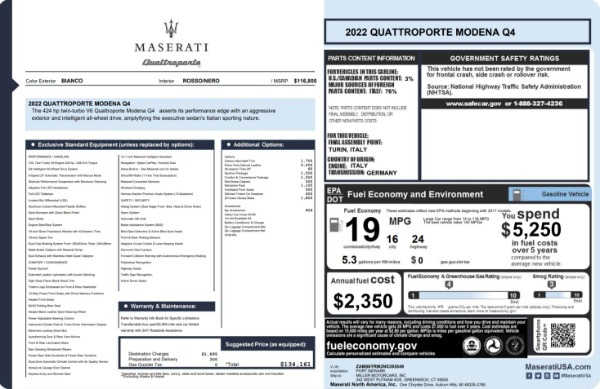 New 2022 Maserati Quattroporte Modena Q4 for sale Sold at Aston Martin of Greenwich in Greenwich CT 06830 28