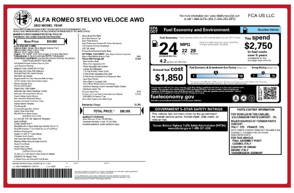 Used 2022 Alfa Romeo Stelvio Veloce for sale Sold at Miller Motorcars Aston Martin in Greenwich CT 06830 25