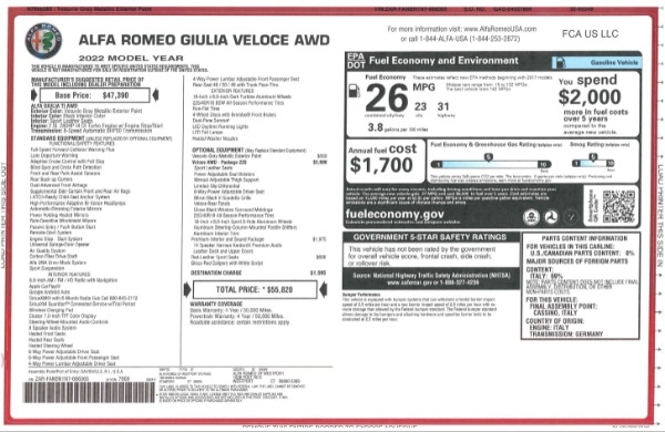 New 2022 Alfa Romeo Giulia Veloce for sale Sold at Aston Martin of Greenwich in Greenwich CT 06830 2