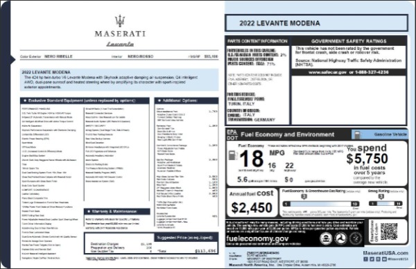 New 2022 Maserati Levante Modena for sale $113,696 at Aston Martin of Greenwich in Greenwich CT 06830 22