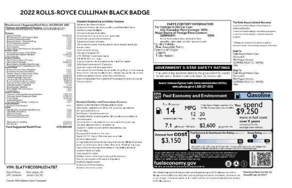 New 2022 Rolls-Royce Cullinan Black Badge for sale Sold at Aston Martin of Greenwich in Greenwich CT 06830 26