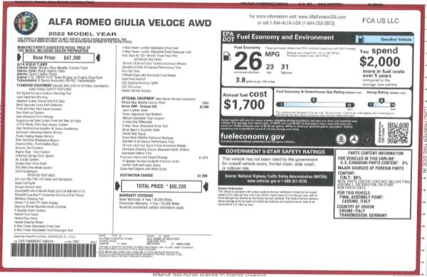 New 2022 Alfa Romeo Giulia Veloce for sale Sold at Aston Martin of Greenwich in Greenwich CT 06830 26