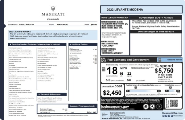 Used 2022 Maserati Levante Modena for sale $39,995 at Miller Motorcars Aston Martin in Greenwich CT 06830 20