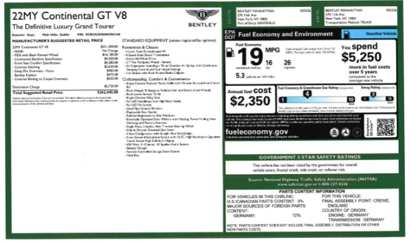 Used 2022 Bentley Continental GT V8 for sale Call for price at Miller Motorcars Aston Martin in Greenwich CT 06830 26