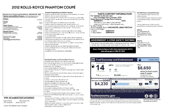 Used 2012 Rolls-Royce Phantom Coupe for sale $199,900 at Aston Martin of Greenwich in Greenwich CT 06830 23