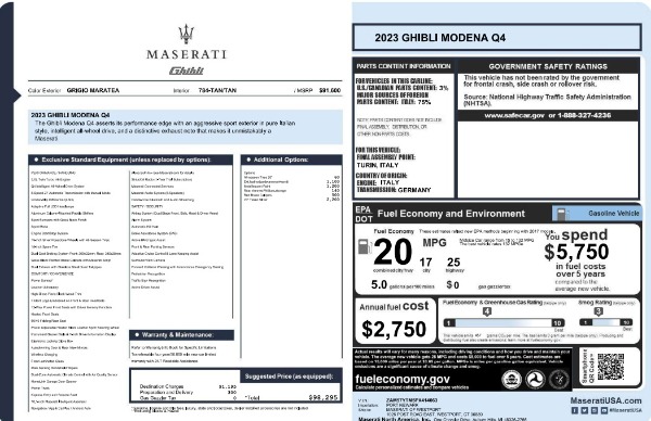 New 2023 Maserati Ghibli Modena Q4 for sale Sold at Aston Martin of Greenwich in Greenwich CT 06830 20