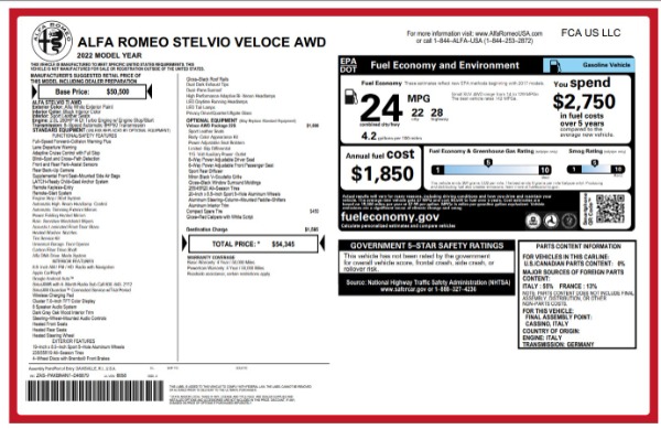 New 2022 Alfa Romeo Stelvio Veloce for sale Sold at Aston Martin of Greenwich in Greenwich CT 06830 21