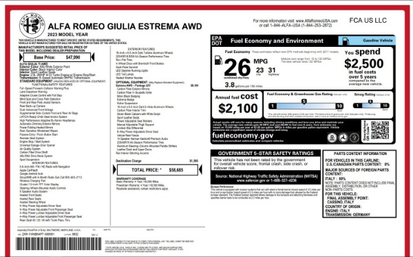 Used 2023 Alfa Romeo Giulia Estrema for sale $32,900 at Miller Motorcars Aston Martin in Greenwich CT 06830 25