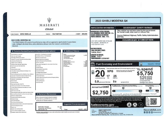 New 2023 Maserati Ghibli Modena Q4 for sale Sold at Aston Martin of Greenwich in Greenwich CT 06830 23