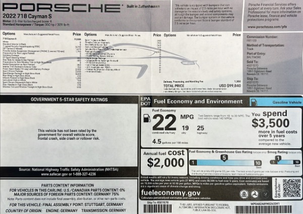 Used 2022 Porsche 718 Cayman S for sale $91,900 at Aston Martin of Greenwich in Greenwich CT 06830 22