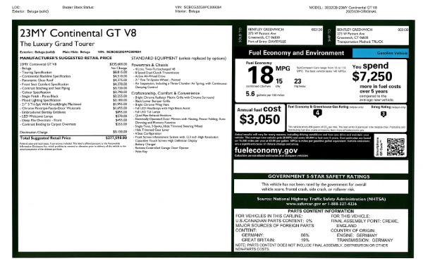 New 2023 Bentley Continental GT V8 for sale $277,590 at Aston Martin of Greenwich in Greenwich CT 06830 25