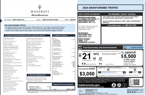 New 2024 Maserati GranTurismo Trofeo for sale $233,365 at Aston Martin of Greenwich in Greenwich CT 06830 25