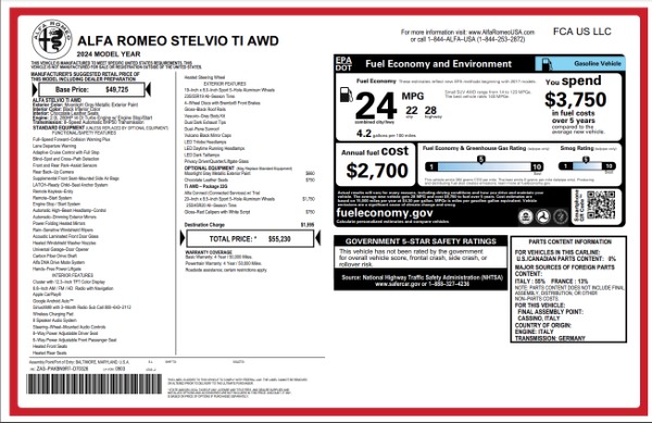 New 2024 Alfa Romeo Stelvio Ti for sale Sold at Miller Motorcars Aston Martin in Greenwich CT 06830 28