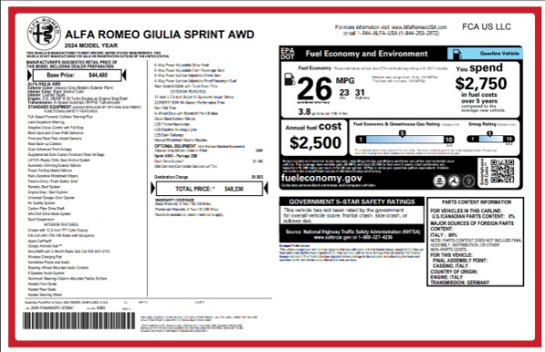 New 2024 Alfa Romeo Giulia Sprint for sale Sold at Miller Motorcars Aston Martin in Greenwich CT 06830 28