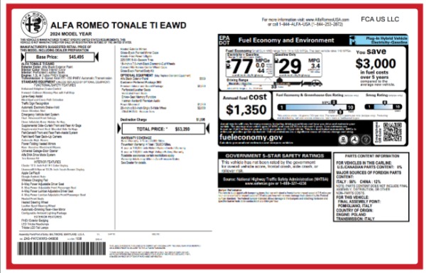 New 2024 Alfa Romeo Tonale Ti for sale Sold at Aston Martin of Greenwich in Greenwich CT 06830 27
