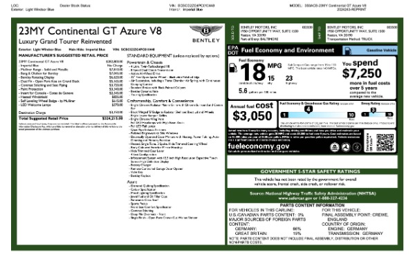 Used 2023 Bentley Continental GT Azure V8 for sale Sold at Aston Martin of Greenwich in Greenwich CT 06830 27