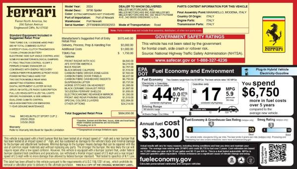 Used 2024 Ferrari SF90 Spider for sale $565,900 at Miller Motorcars Aston Martin in Greenwich CT 06830 2