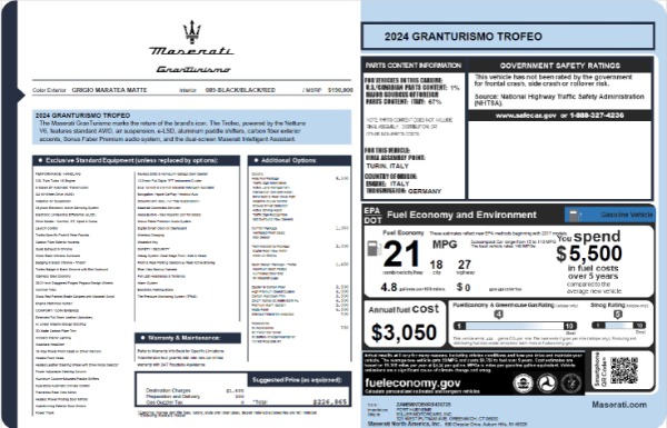 Used 2024 Maserati GranTurismo Trofeo for sale $123,900 at Miller Motorcars Aston Martin in Greenwich CT 06830 21