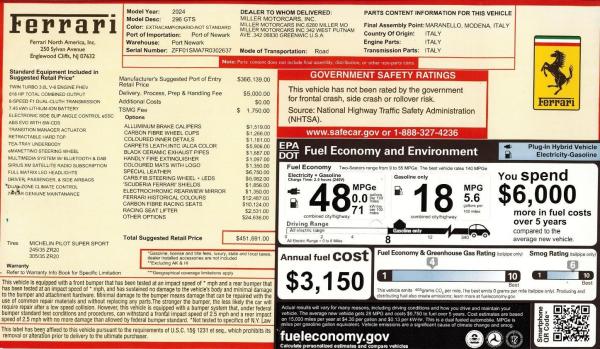 Used 2024 Ferrari 296 GTS for sale Call for price at Miller Motorcars Aston Martin in Greenwich CT 06830 2